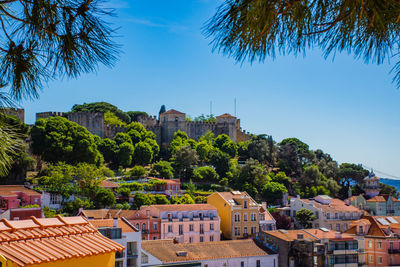 View of sao jorge castle in lisbon