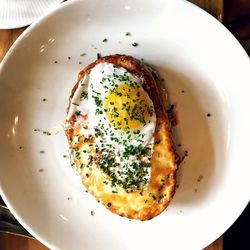 Directly above shot of breakfast in plate