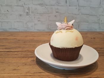 Close-up of cake on table