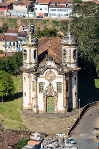 High angle view of historical building