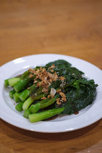 High angle view of meal served in plate