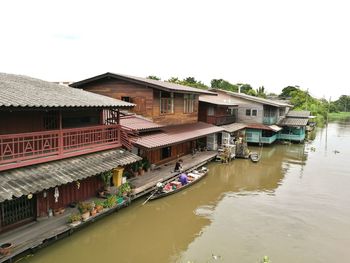 Houses against clear sky