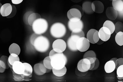 Defocused image of illuminated lights at night