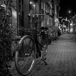 Cars parked at night