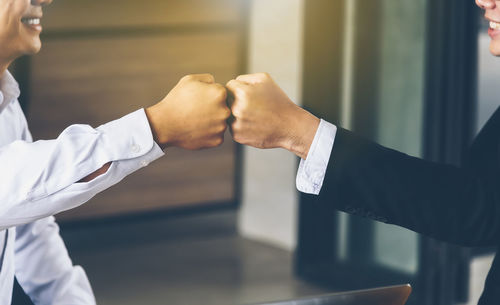 Close-up of hand holding hands