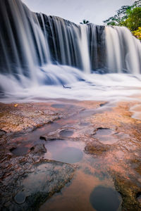 Scenic view of waterfall
