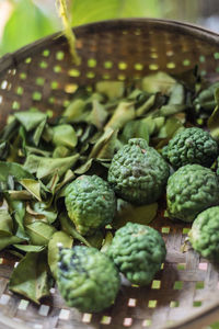 Close-up of fruits in basket