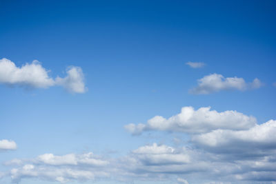 Low angle view of clouds in blue sky