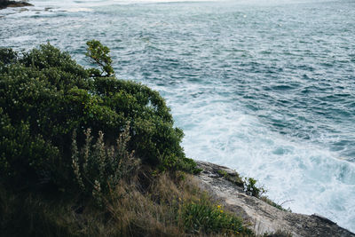 High angle view of sea