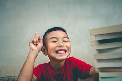 Portrait of happy boy smiling