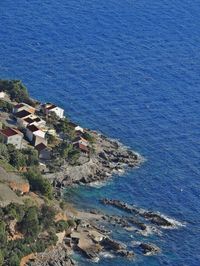 High angle view of sea shore