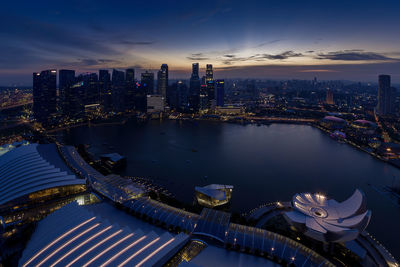 City lit up at night