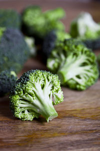 Close-up of broccoli on table