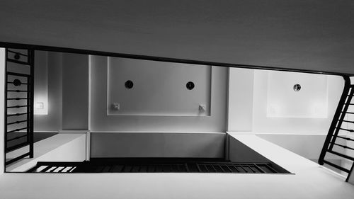 Low angle view of empty staircase in building
