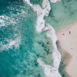 Aerial view of sea waves