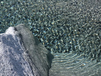 Close-up of pebbles on beach