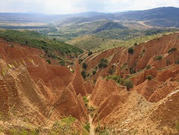 High angle view of landscape against sky