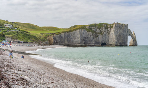 Coastal scenery around etretat, a commune in the seine-maritime department in france