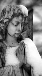 Close-up of carving on wall