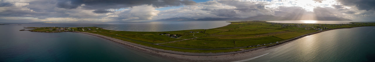 Panoramic view of land against sky