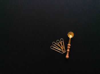 Close-up of heart shape against black background