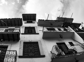 Low angle view of residential building against sky