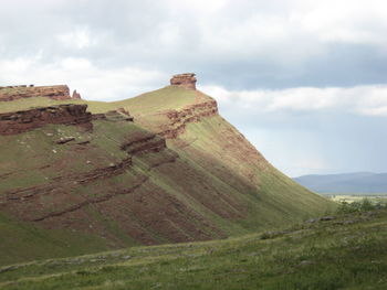 View of mountain against cloudy sky