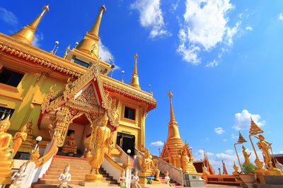 Low angle view of temple building against sky