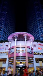 Low angle view of building at night