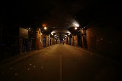 Empty road at night