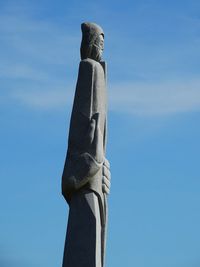 Low angle view of statue against clear sky