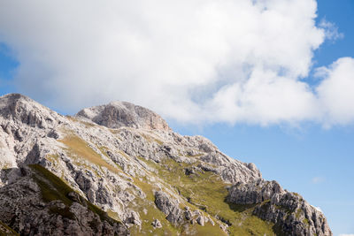 Low angle view of mountain against sky