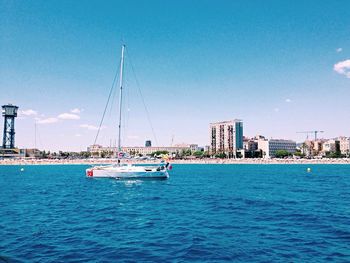 Boats in calm sea