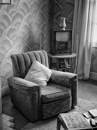 Chair on sofa at home