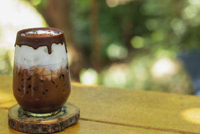 Close-up of coffee on table