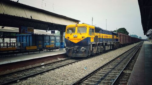 Train on railroad station platform