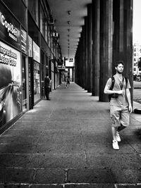 Woman walking in city