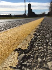 Surface level of road