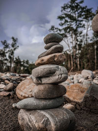 Stack of stones on rock