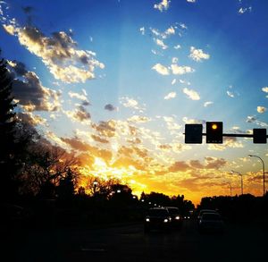 View of road at sunset