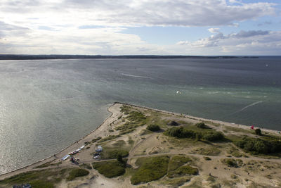 High angle view of beach