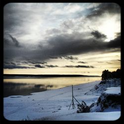 Scenic view of landscape against cloudy sky