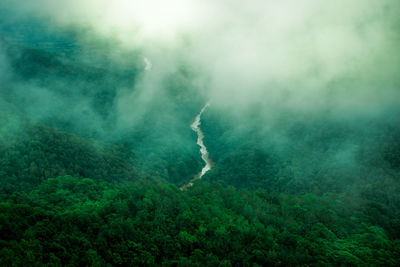 Scenic view of land against sky