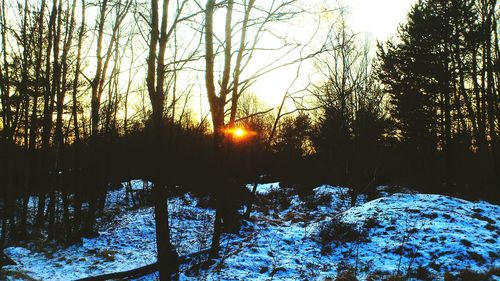 Scenic view of sunset over river