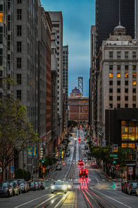 High angle view of city street