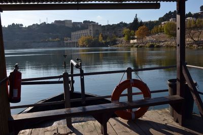 View of river with buildings in background