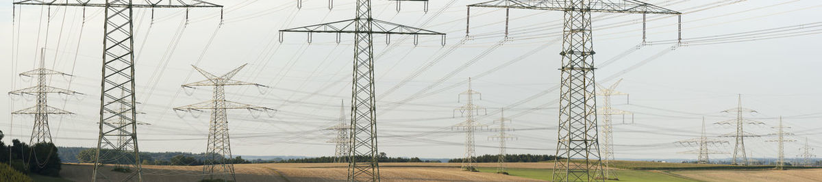 High voltage electric pylons of power station