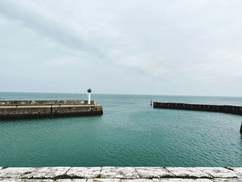 Pier over sea against sky