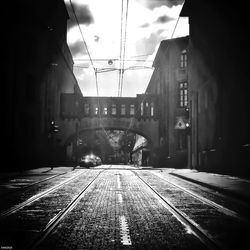 Railroad tracks against sky