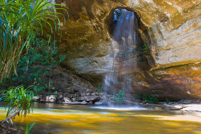 Scenic view of waterfall